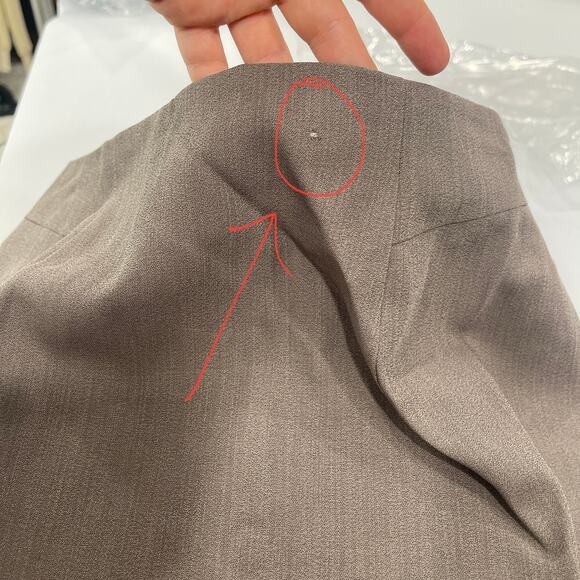 90s Tahari Vintage Taupe Brown Wool Two Piece Skirt Suit Set - Picture 12 of 14